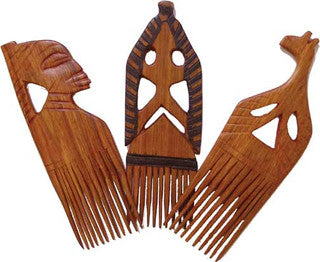Carved Wooden Comb 10"